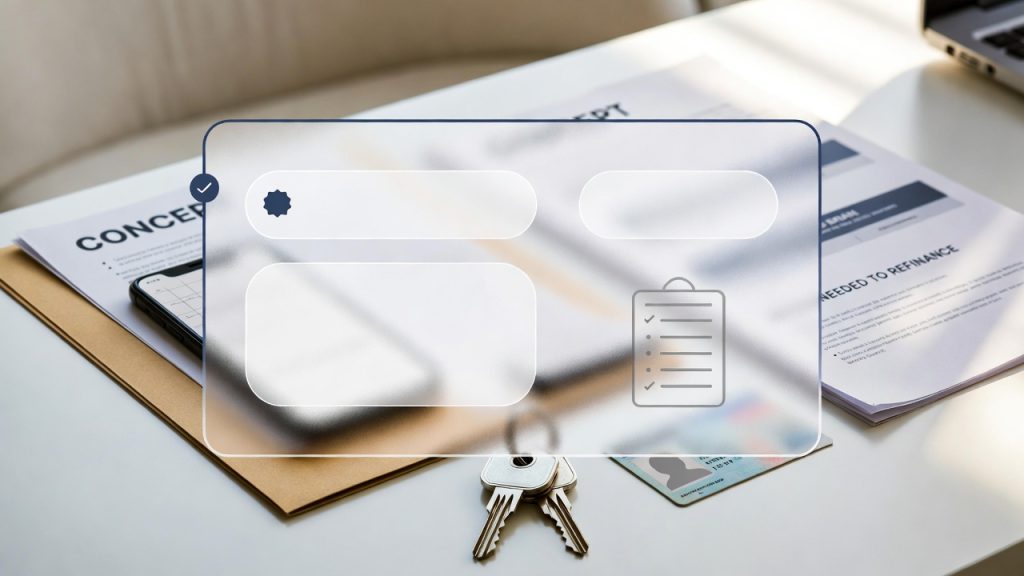 Auto Loan vs. Title Loan Refinancing Explained. When Is a Good Time to Refinance Your Car? Table setup showing keys, documents, and phone for car refinancing needs